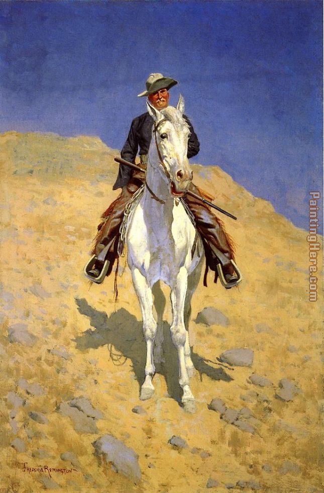 Self Portrait on a Horse painting - Frederic Remington Self Portrait on a Horse art painting